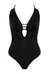 Shan Frederique Plunging One-Piece Swimsuit With Petals